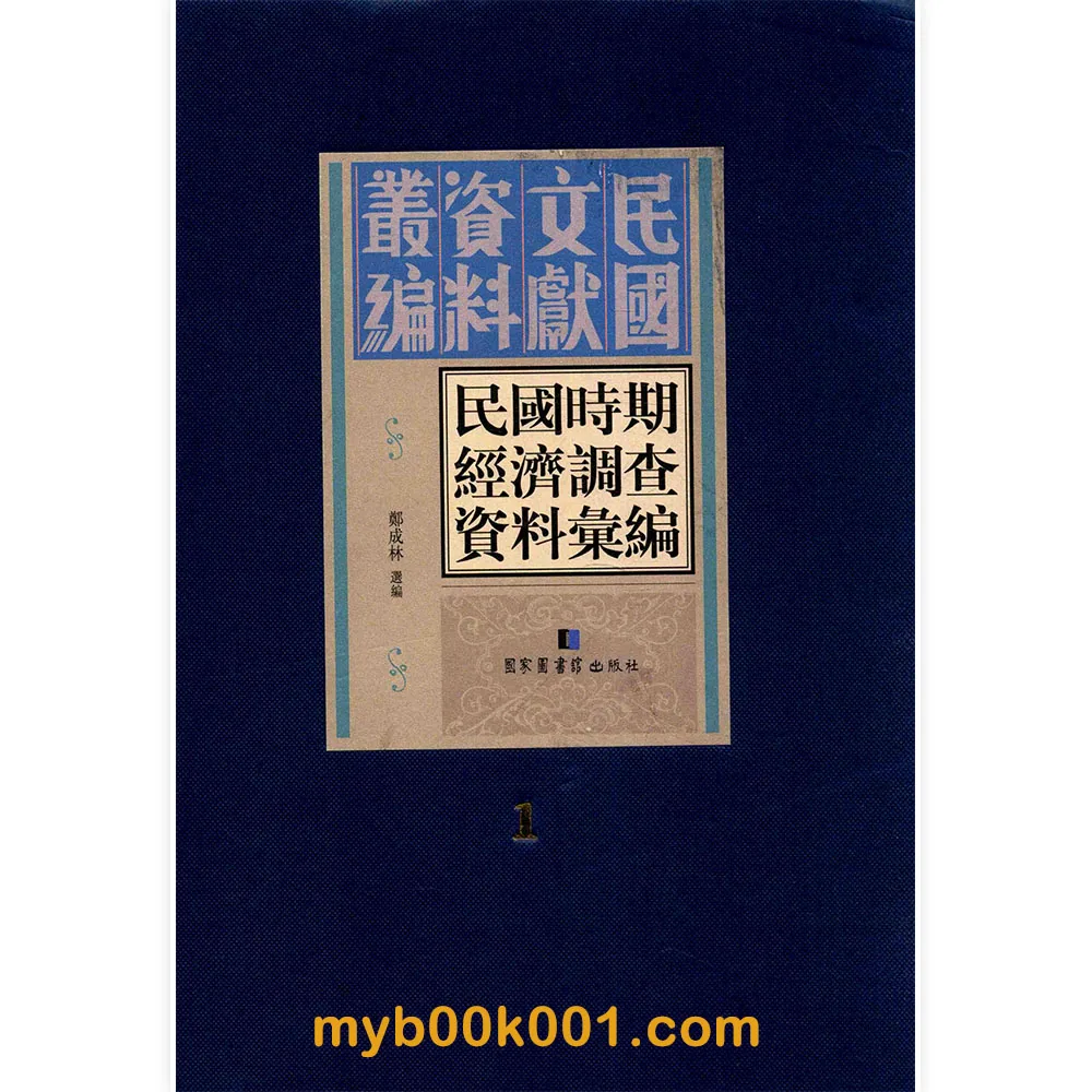 《民国时期经济调查资料汇编》全30册 PDF文件 国家图书馆出版社2013封面